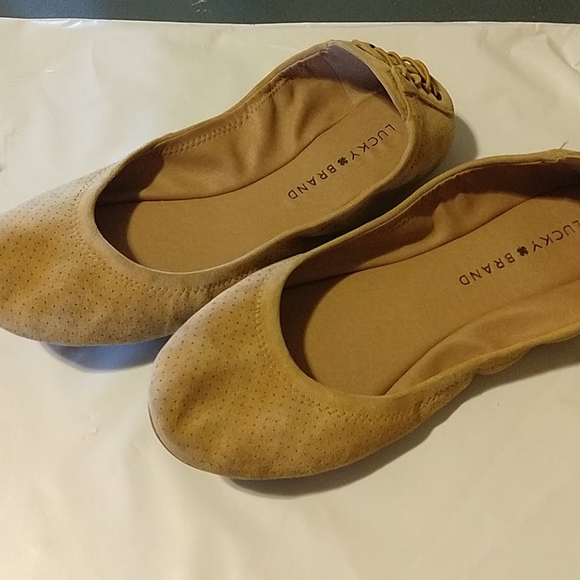 Lucky Brand Shoes - 9M/40 size yellow suede Lucky Brand ballet flats